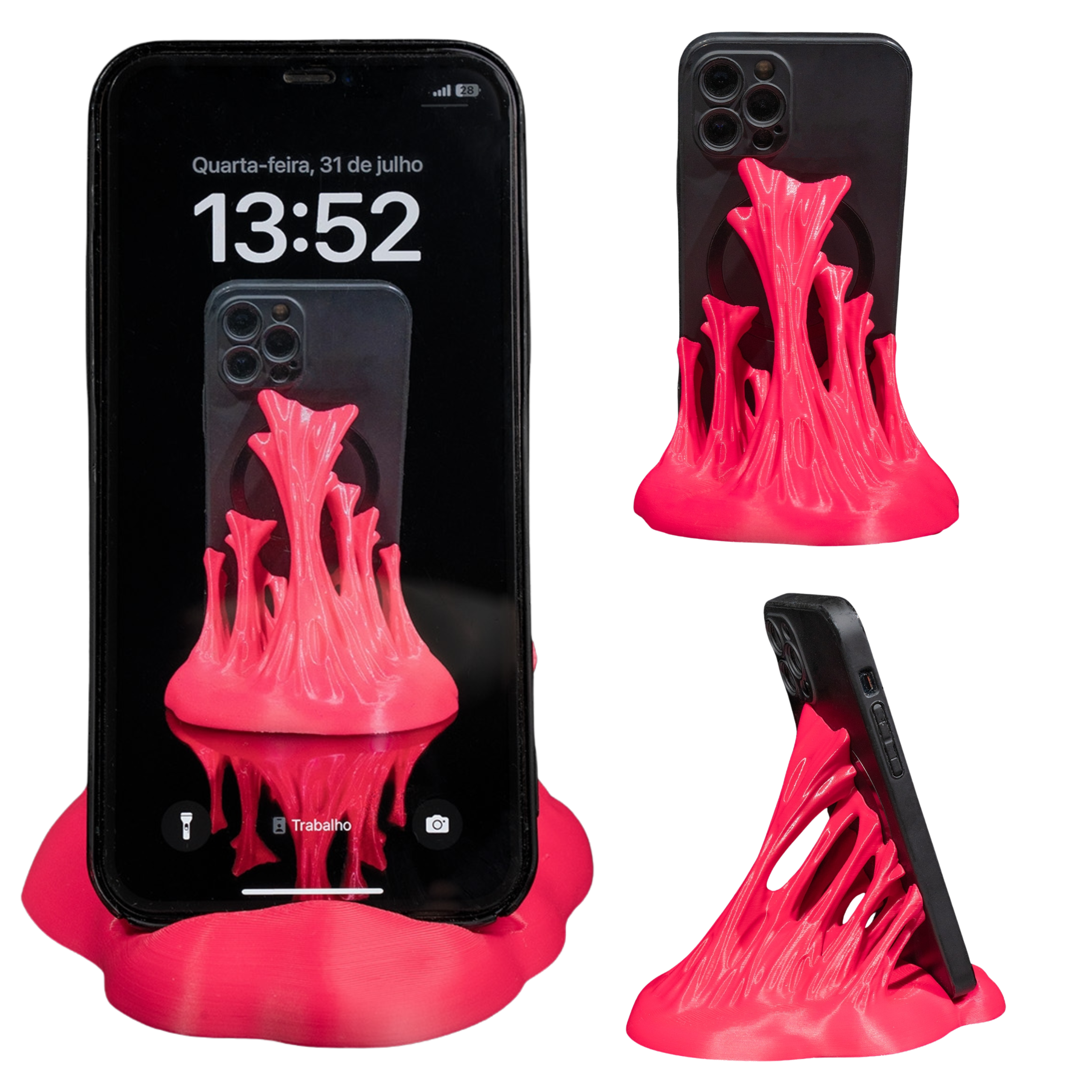 1 podstawka na telefon guma balonowa różowy