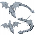 Kamienny Smok – figurka fantasy 35 cm z ruchomymi skrzydłami