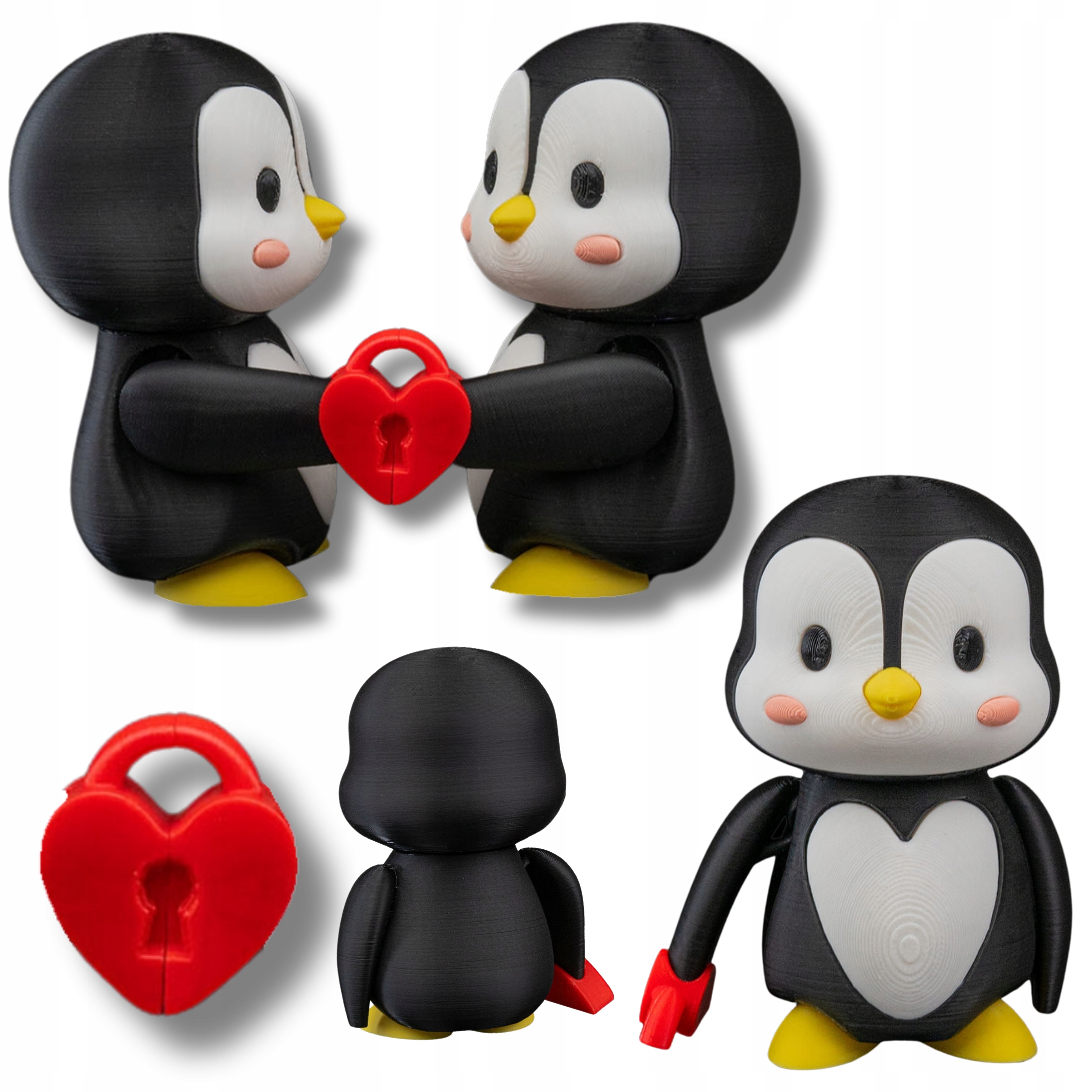 1 Pingwinki z serduszkiem – figurka walentynkowa dla zakochanych