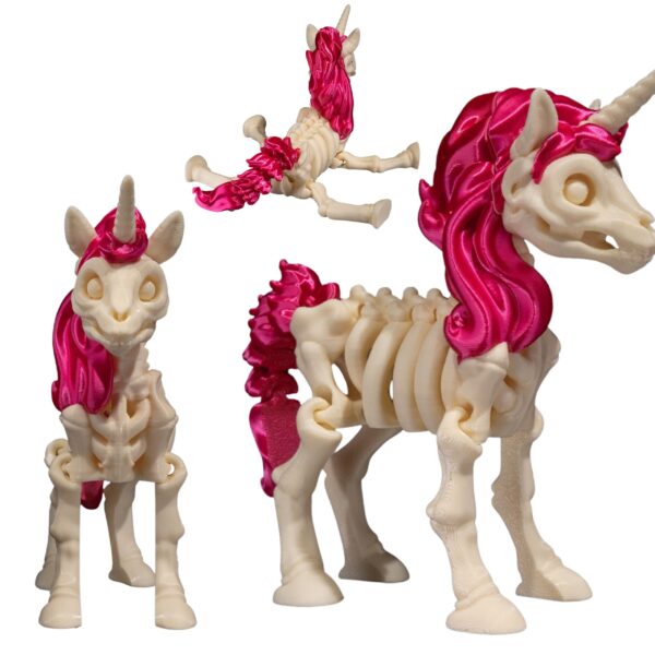 ozdobny model fantasy jednorożec szkielet na biurko