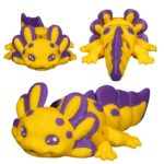 figurka aksolotl słoneczkowy fioletowy 3D kolekcjonerska