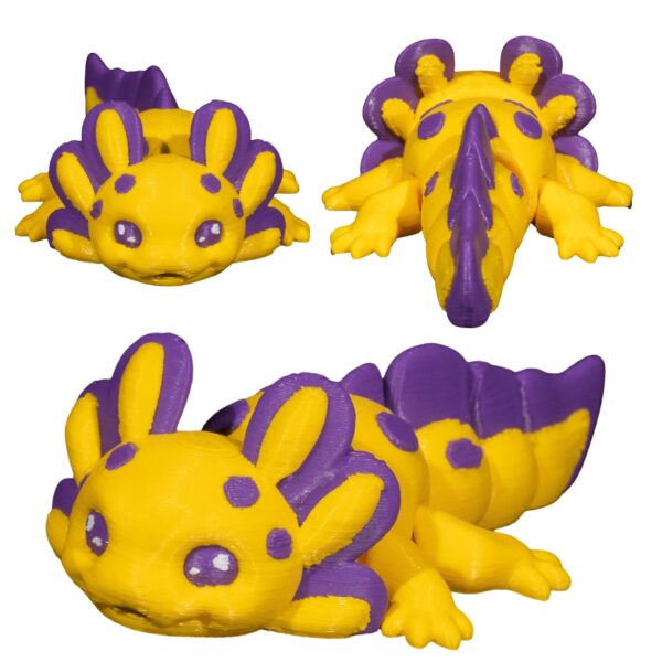 figurka aksolotl słoneczkowy fioletowy 3D kolekcjonerska