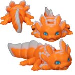 figurka aksolotl pomarańczowo-złocisty 3D kolekcjonerska