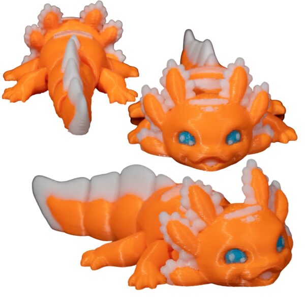 figurka aksolotl pomarańczowo-złocisty 3D kolekcjonerska