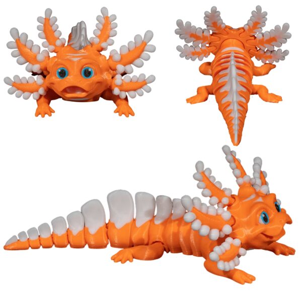 figurka aksolotl pomarańczowo-biały 3D kolekcjonerska