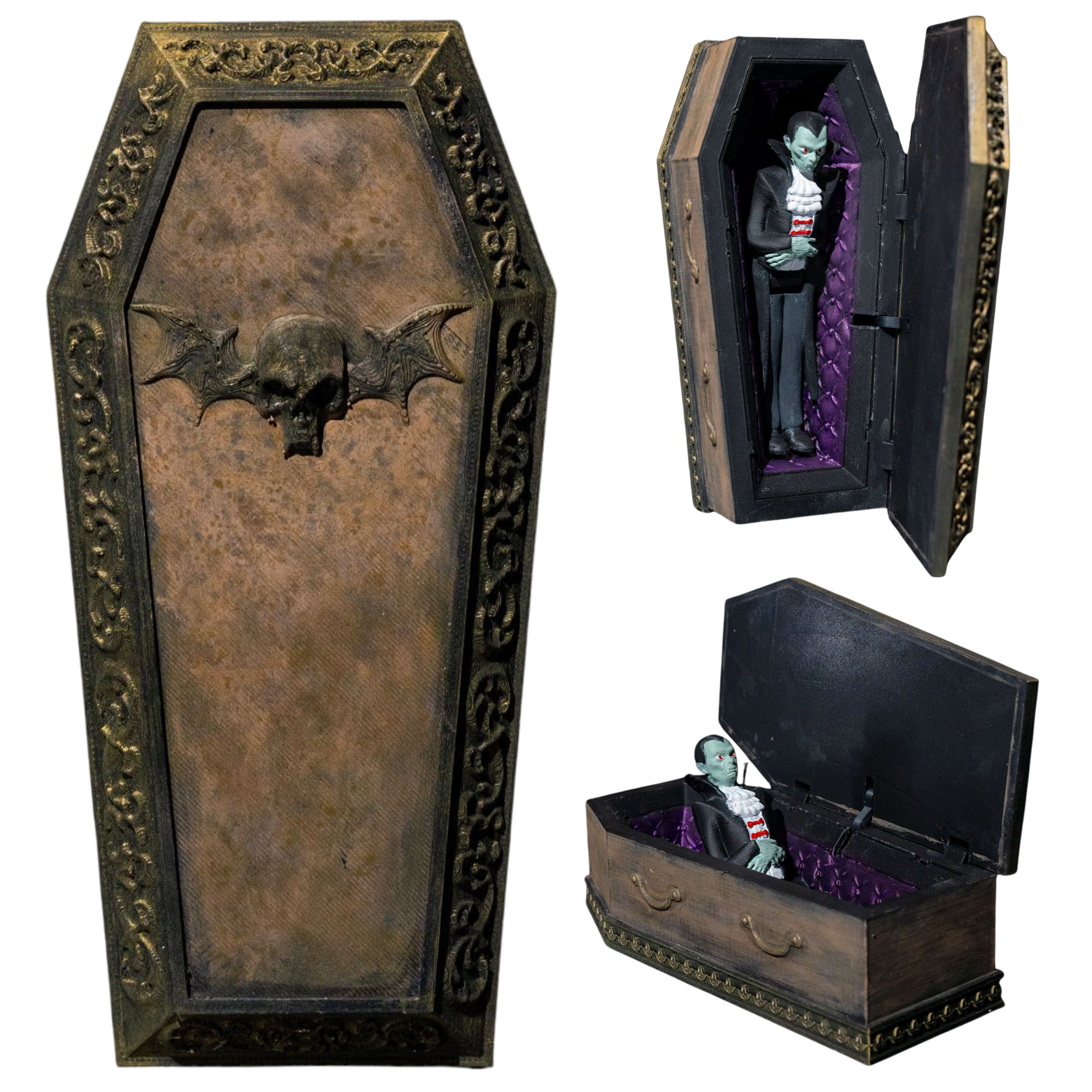 1 figurka Dracula w trumnie ozdoba halloween