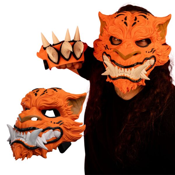 halloweenowa maska tygrys