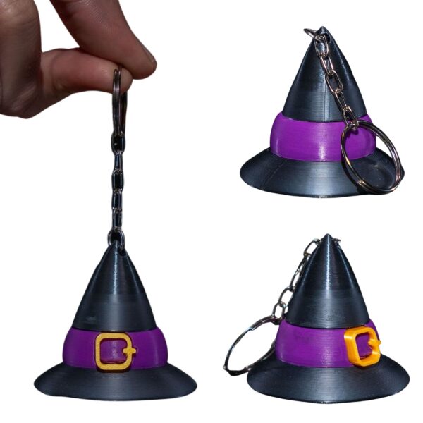 czarny kapelusz czarownicy brelok halloween