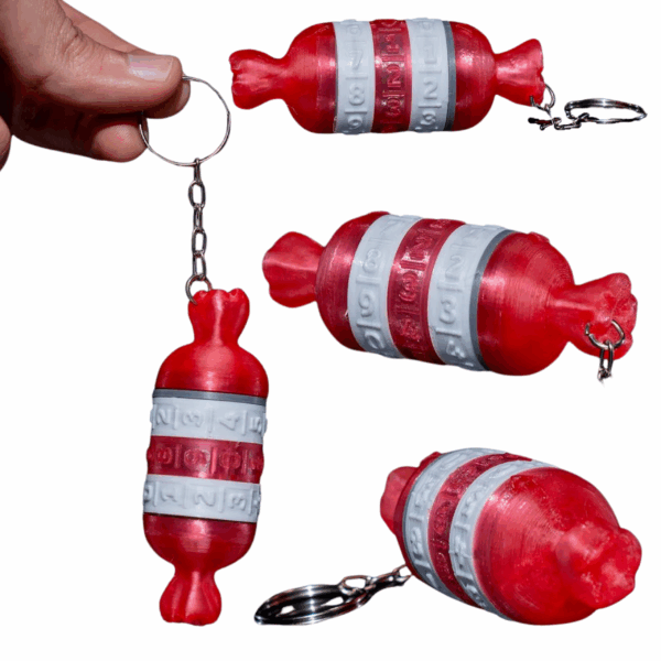 czerwony cukierek brelok halloween