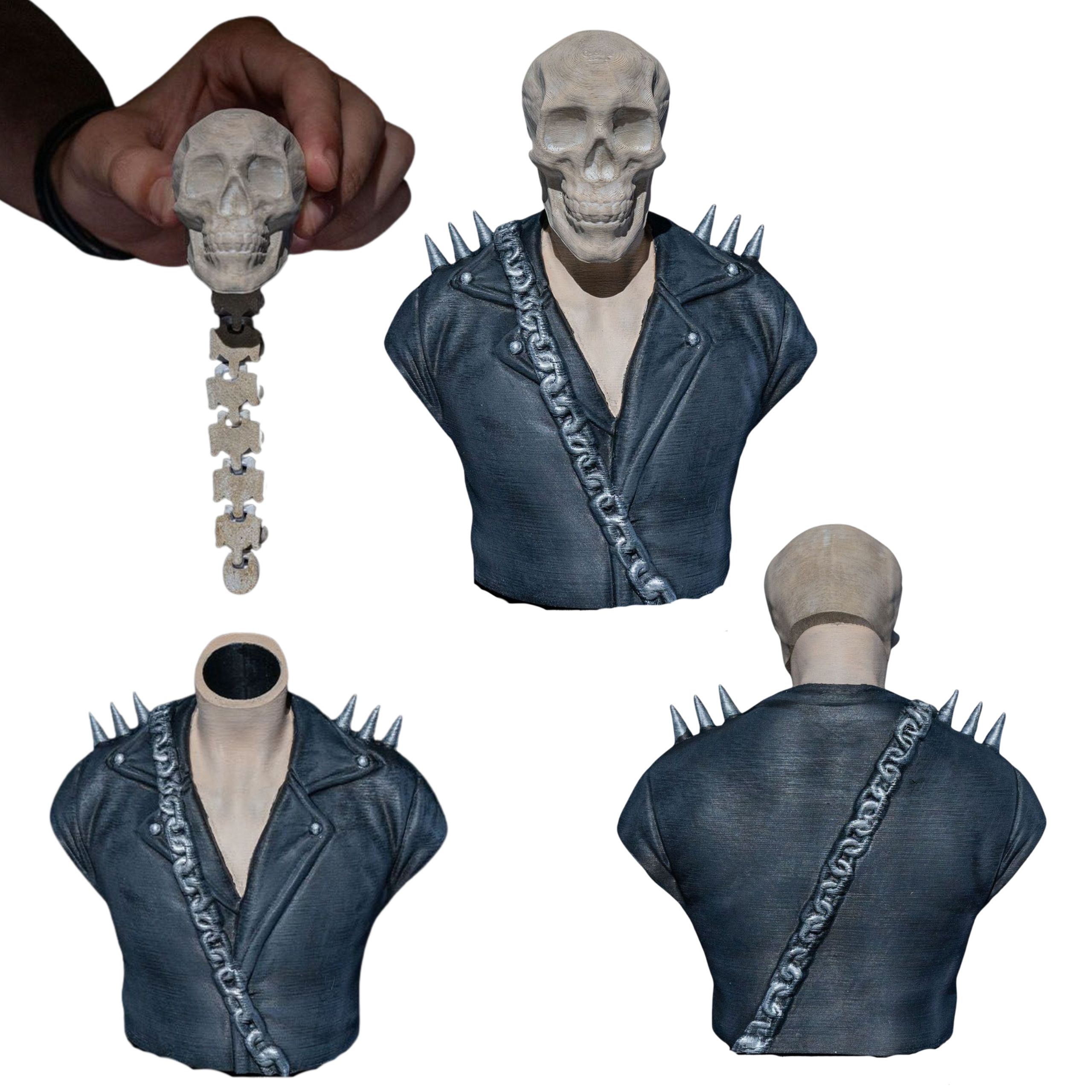 1 czaszka ozdoba halloween kurtka z kolcami