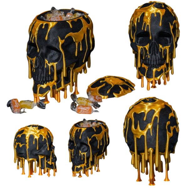 dekoracja halloween czaszka na słodycze