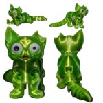 zielony kot halloween figurka dekoracyjna