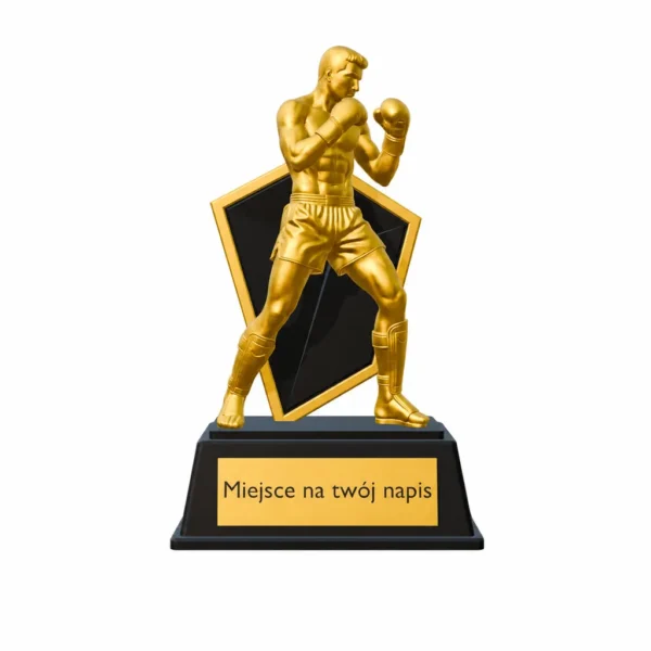 Statuetka kickboxing z personalizacją – zawodnik w pozycji bojowej