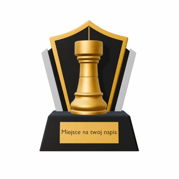 Statuetka szachowa z personalizacją – złota wieża