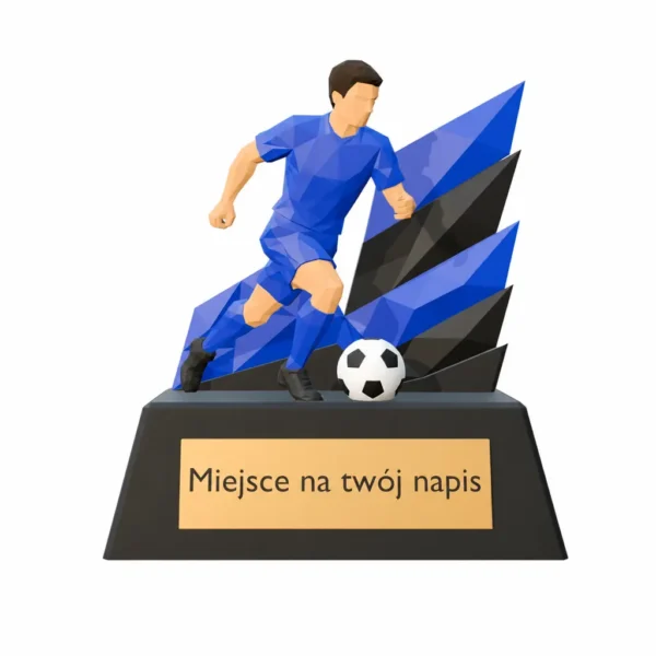 Statuetka piłkarska z personalizacją – dynamiczny piłkarz